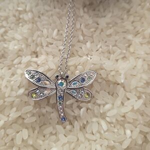 Touchstone Crystal Multicolored Dragonfly Necklace